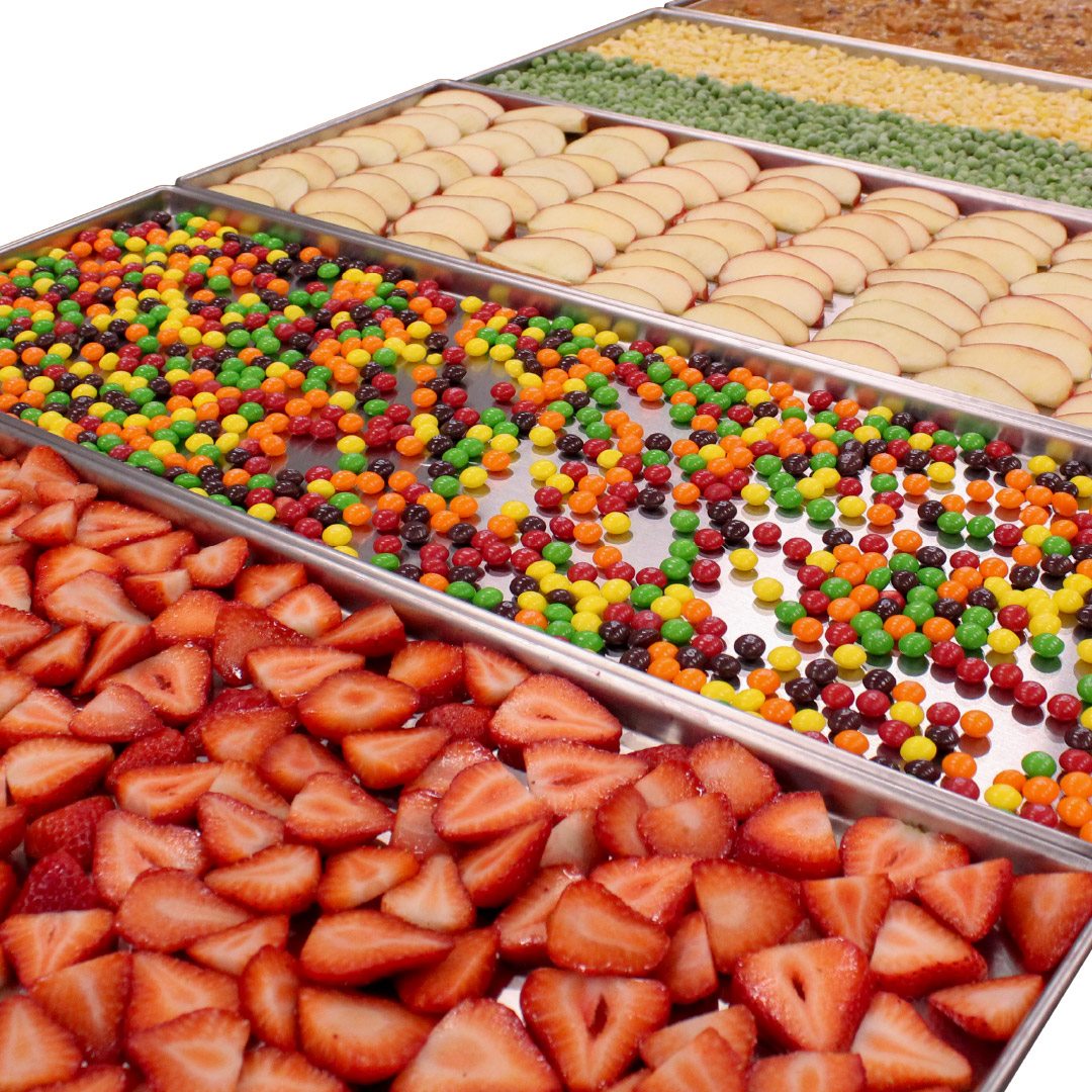 Sealed meal portions arranged for emergency food storage