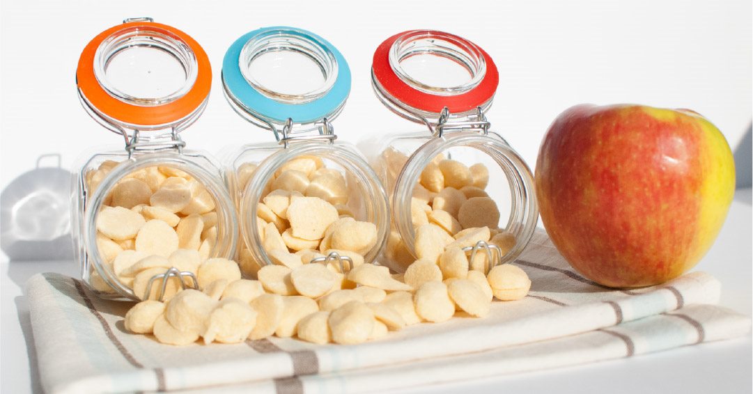 Home-prepared food arranged across freeze dryer trays